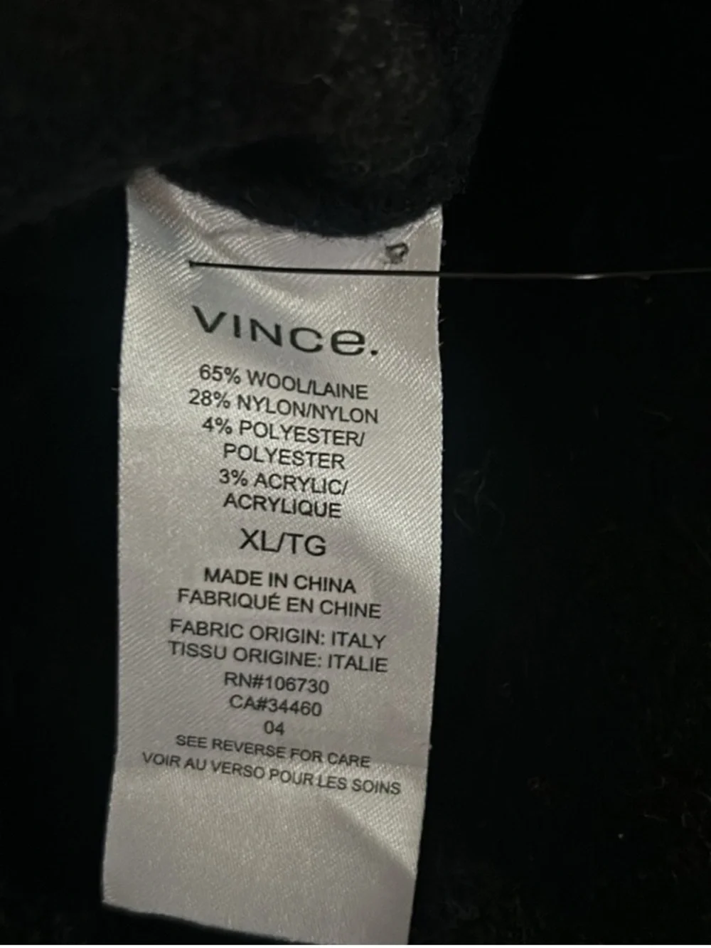 Vince Black Belted Drape Front Jacket Coat XL Elegant and Chic! - Picture 6 of 6